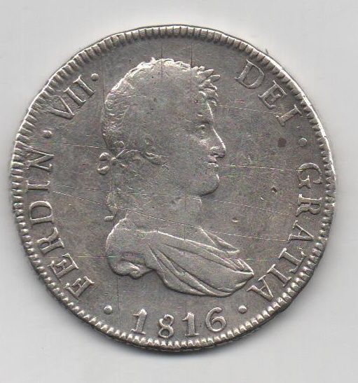 ESPAÑA FERNANDO VII DEL AÑO 1816 DE 8 REALES